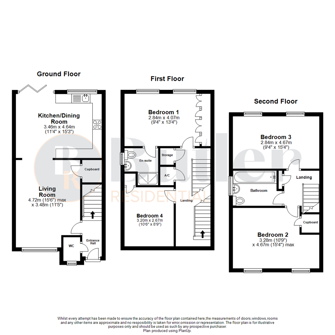 4 bed semi-detached house for sale in Great Ashby Way, Stevenage - Property Floorplan