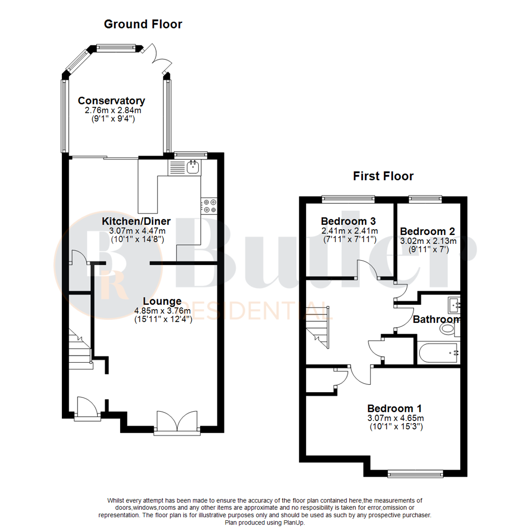 3 bed terraced house for sale in Flagstaff Close, Waltham Abbey - Property Floorplan