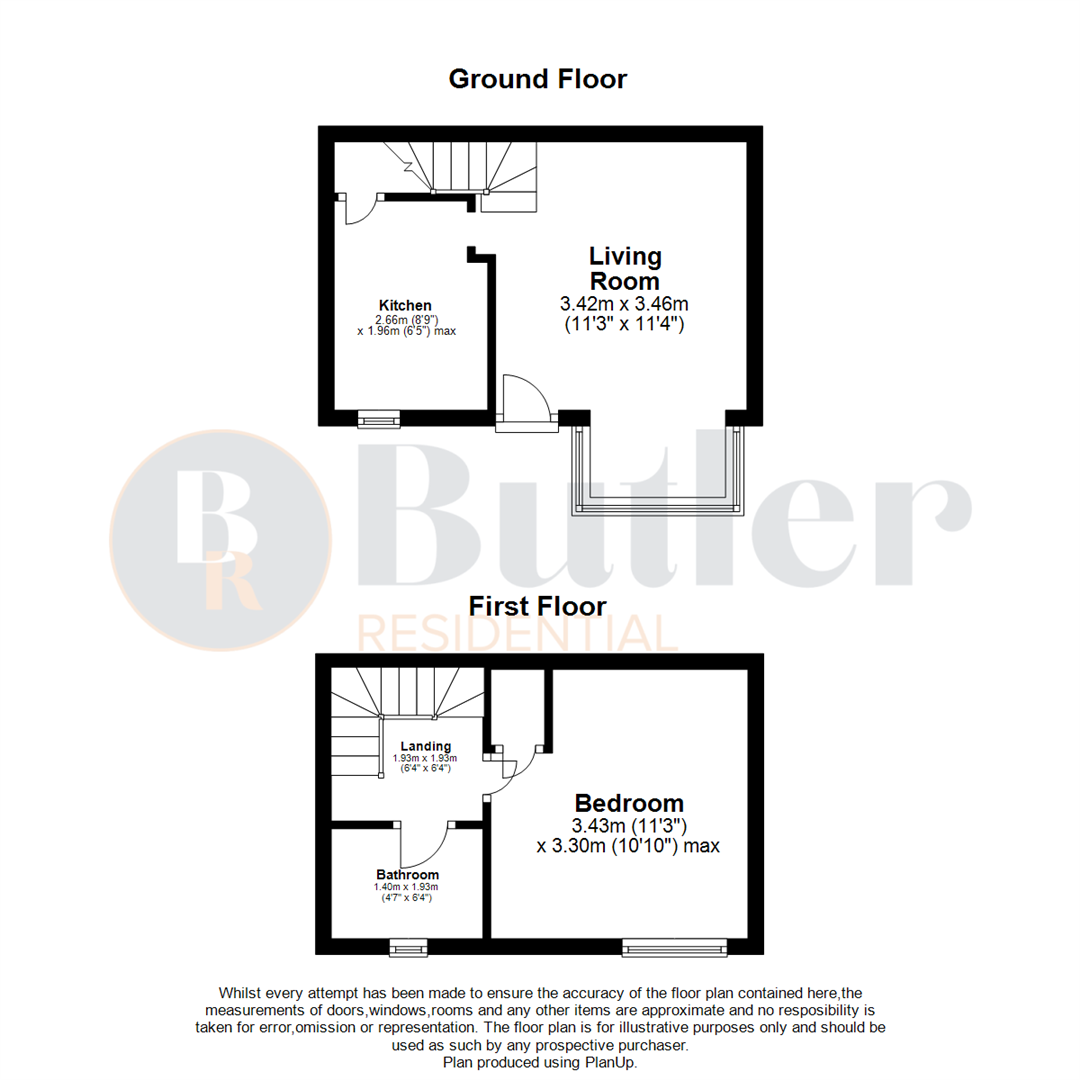 1 bed end of terrace house for sale in Astral Close, Henlow - Property Floorplan