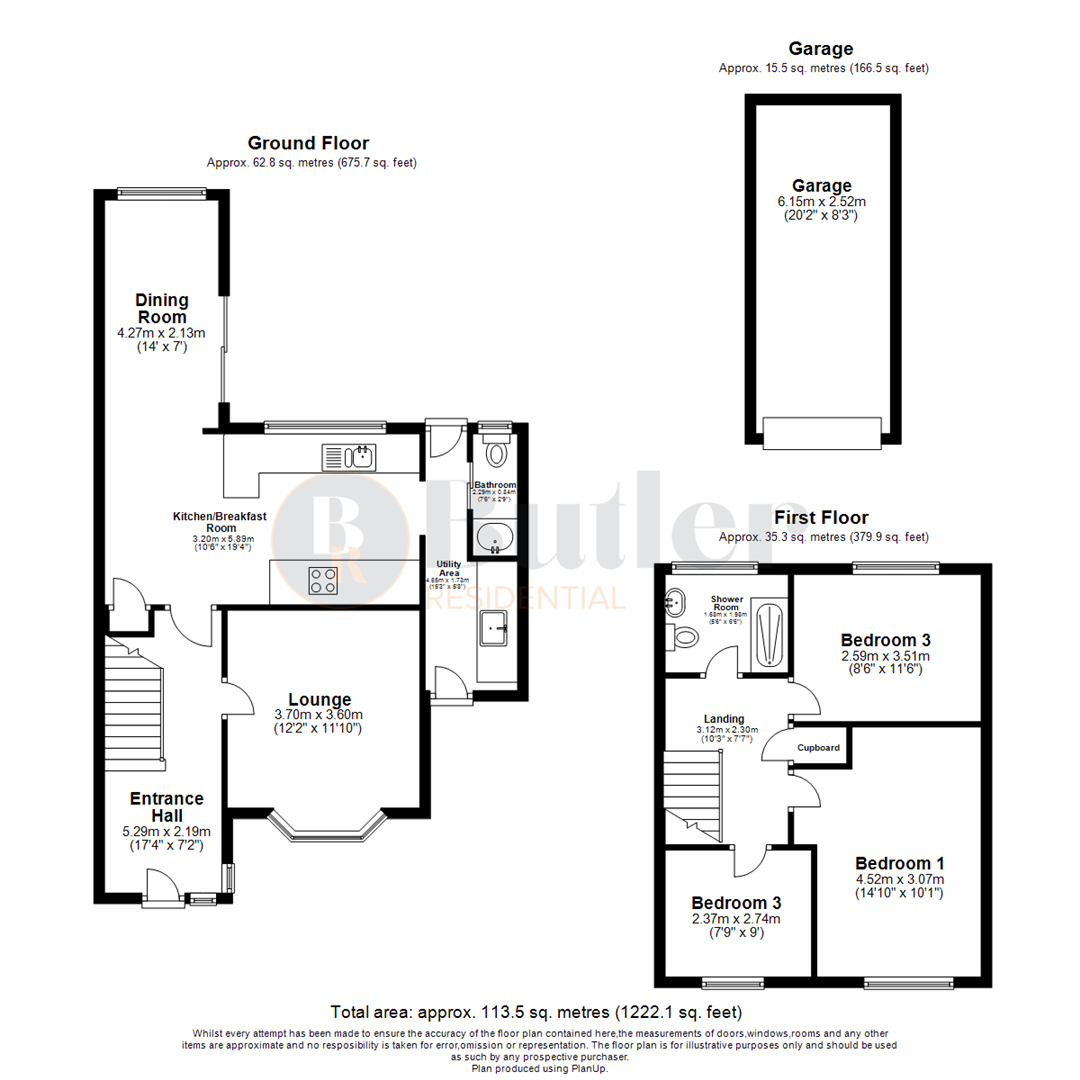 3 bed semi-detached house for sale in Burns Close, Stevenage - Property Floorplan