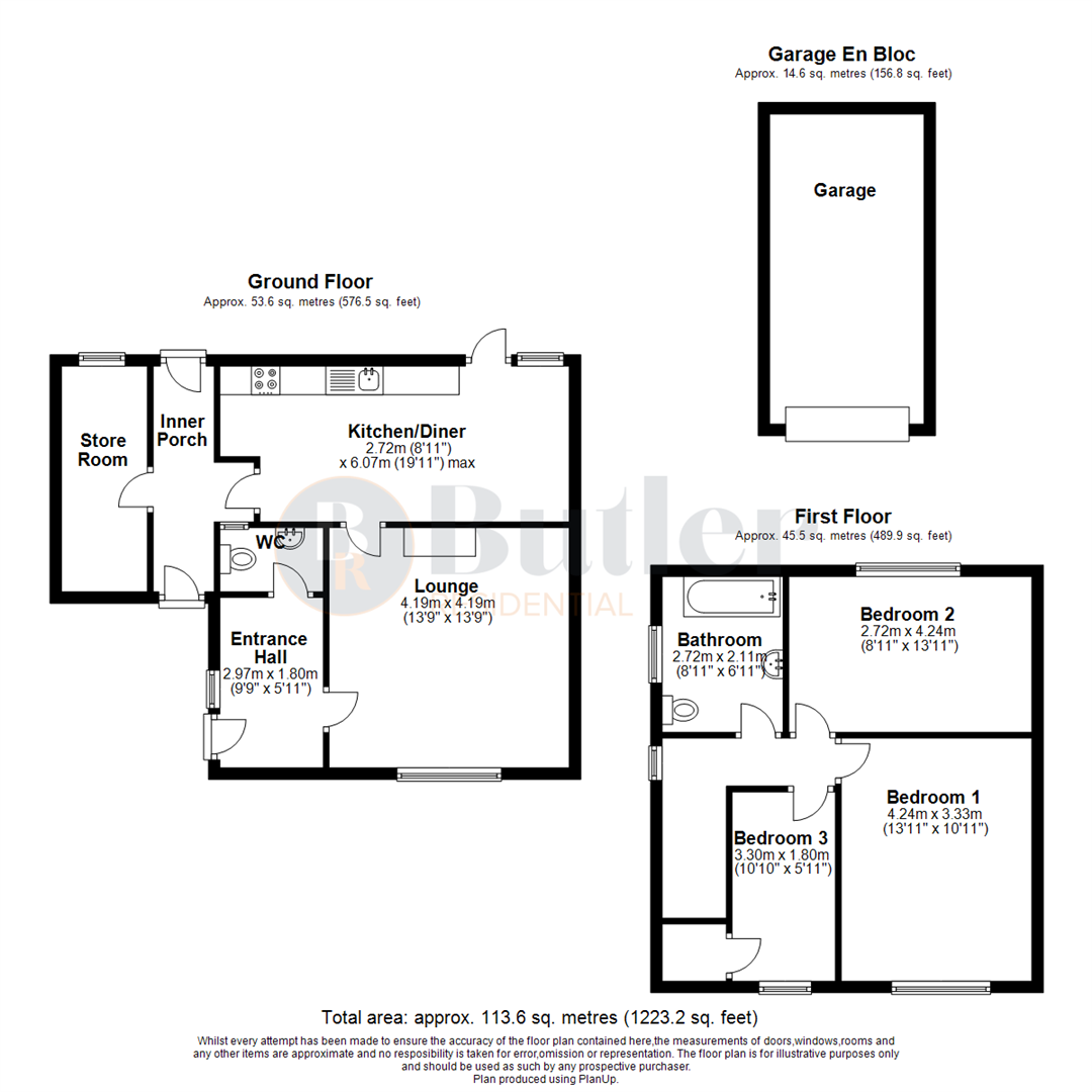 3 bed semi-detached house for sale in Mead Close, Stevenage - Property Floorplan