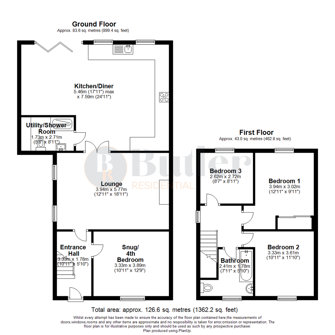 3 bed semi-detached house for sale in Hunts End, St. Neots - Property Floorplan