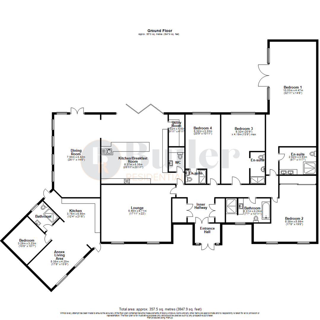 4 bed detached bungalow for sale in Meadow Green End, Landbeach - Property Floorplan