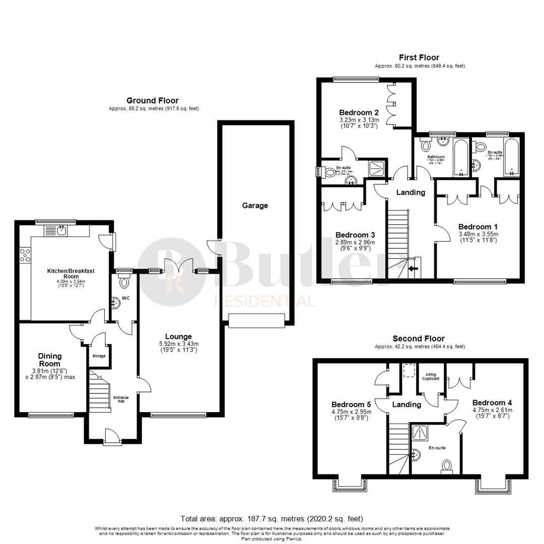 5 bed detached house for sale in Quantock Close, Stevenage - Property Floorplan