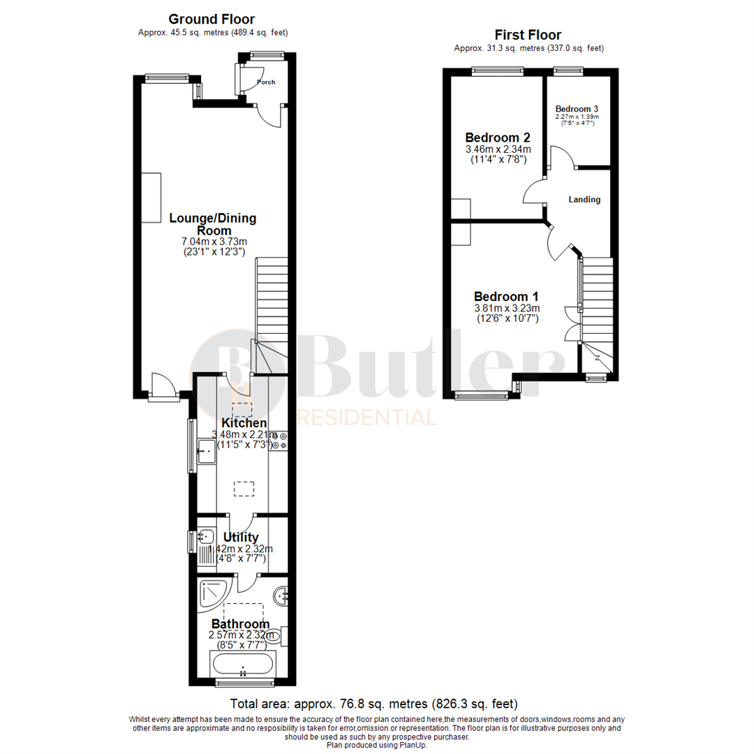 3 bed semi-detached house for sale in Alleyns Road, Stevenage - Property Floorplan