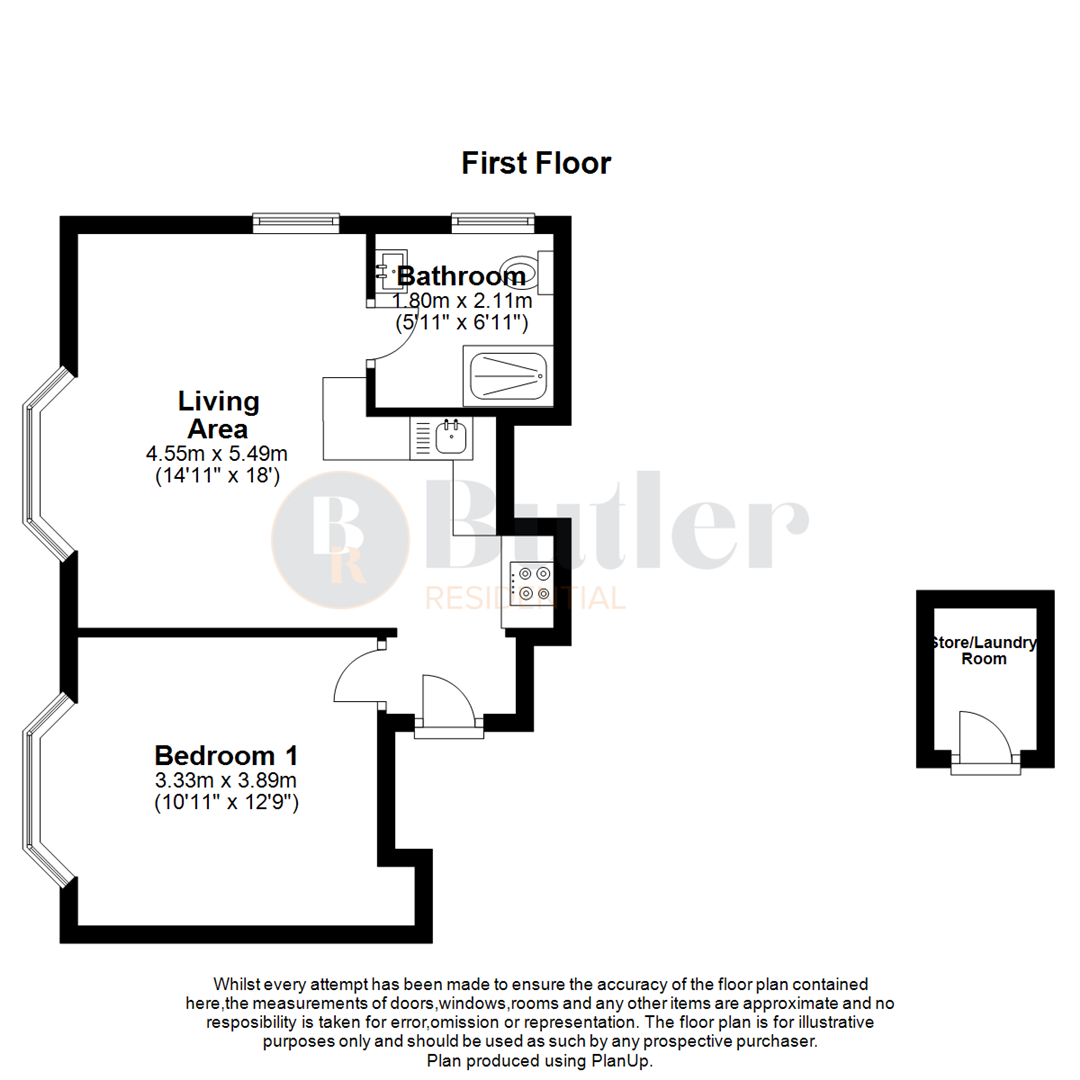 1 bed flat for sale in North Road, Hertford - Property Floorplan