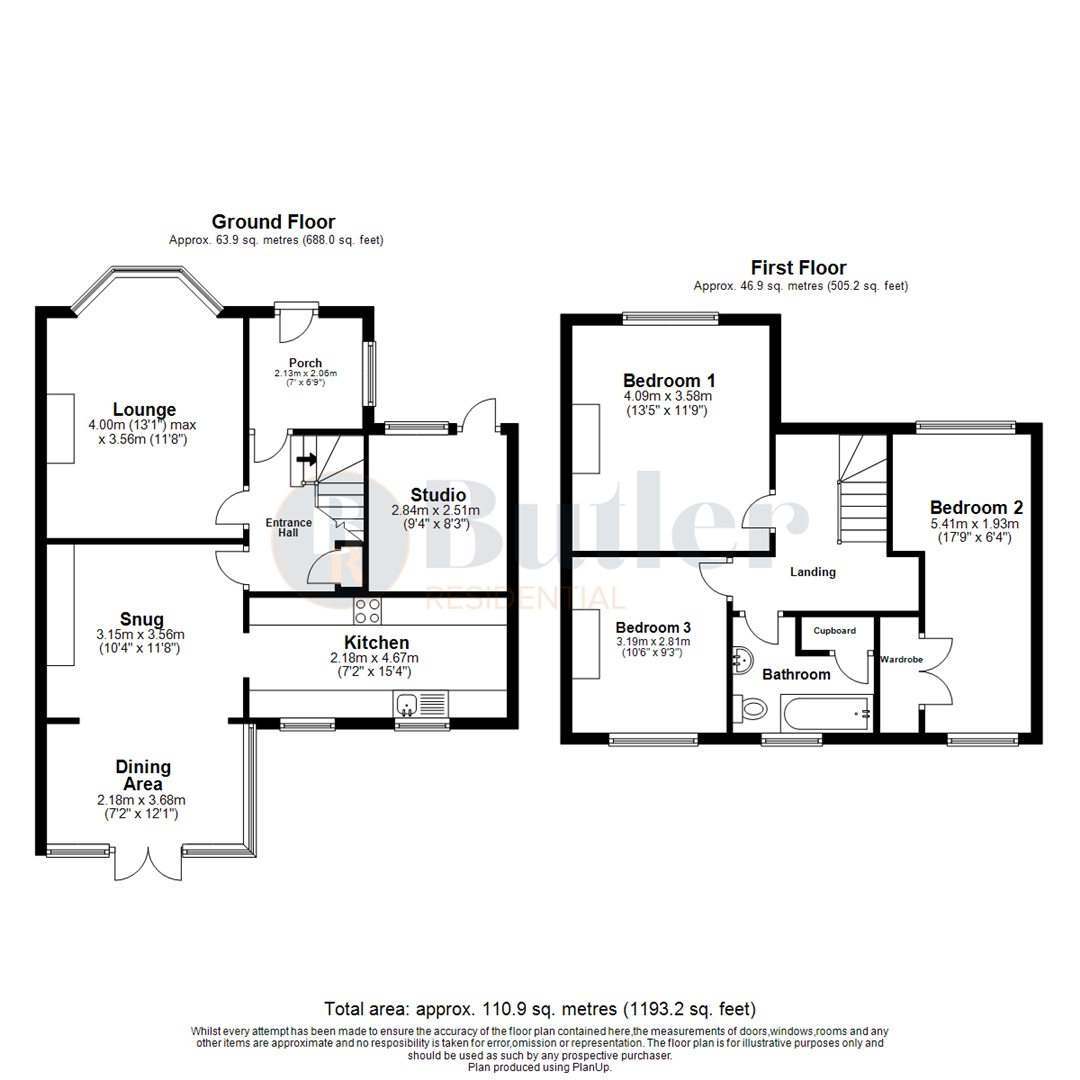 3 bed semi-detached house for sale in Aston End Road, Stevenage - Property Floorplan