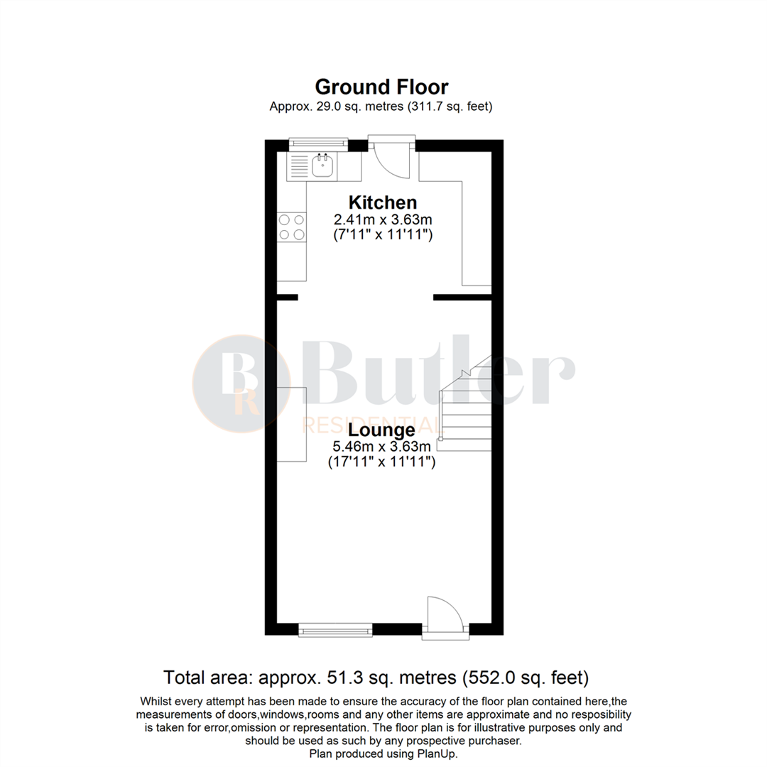 1 bed terraced house for sale in Palace Street, Biggleswade - Property Floorplan