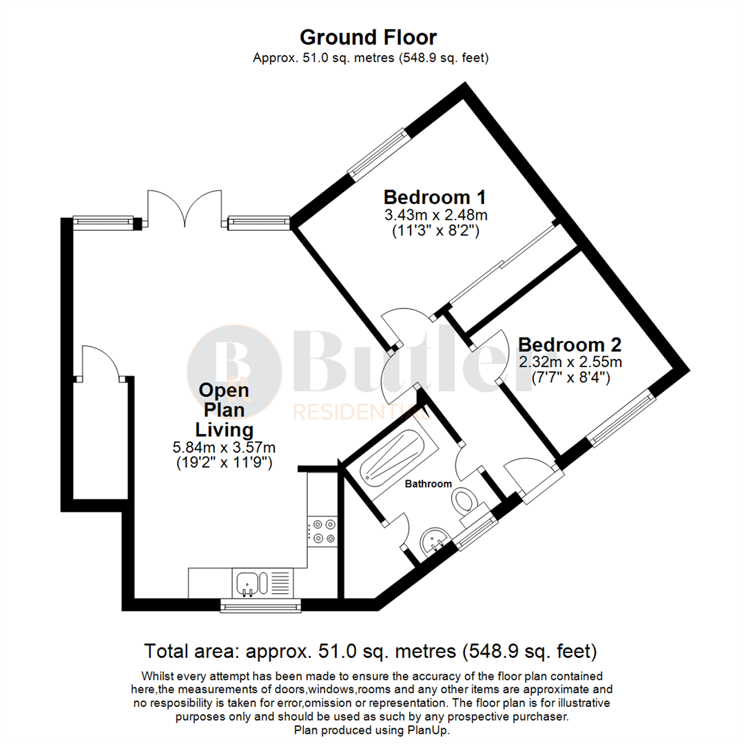 2 bed maisonette for sale in Tortoiseshell Walk, St. Neots - Property Floorplan