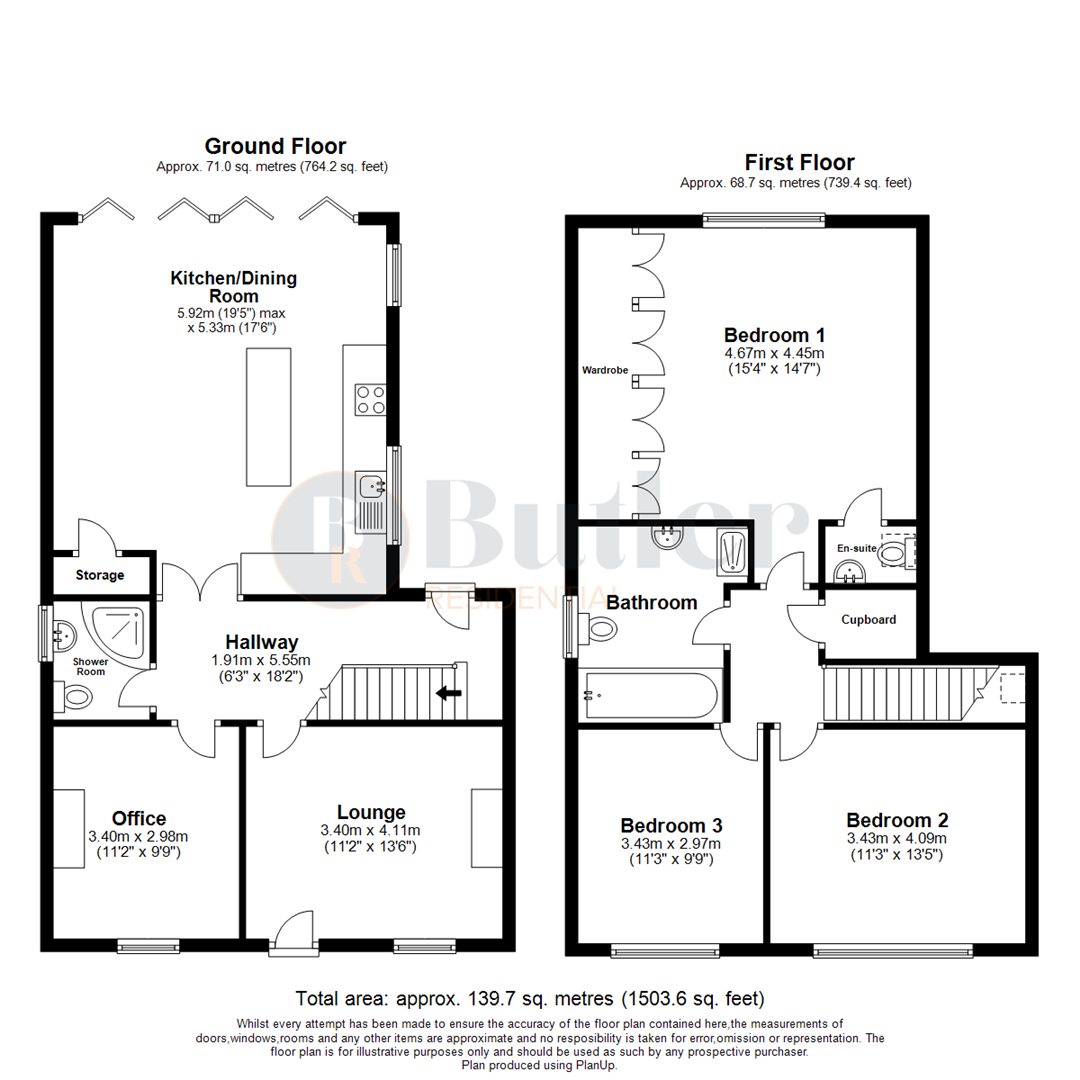 3 bed detached house for sale in Bedford Road, Bedford - Property Floorplan