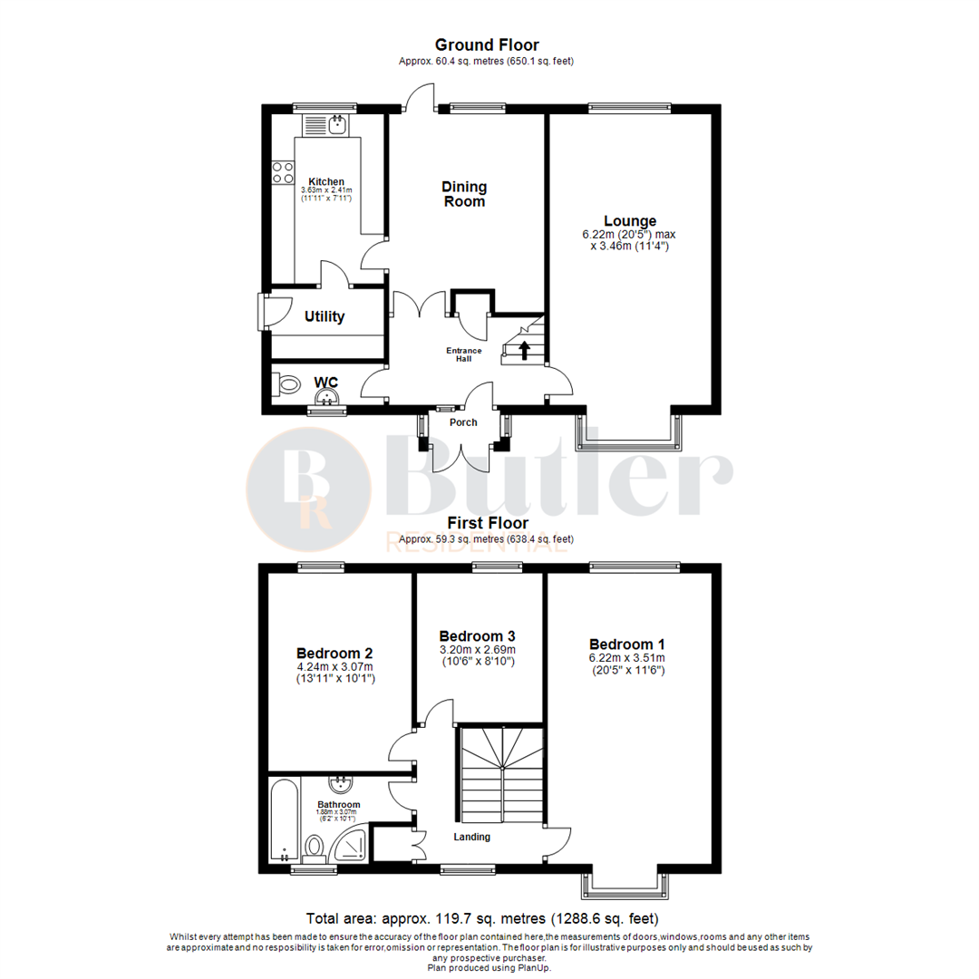 3 bed detached house for sale in Rook Tree Lane, Hitchin - Property Floorplan