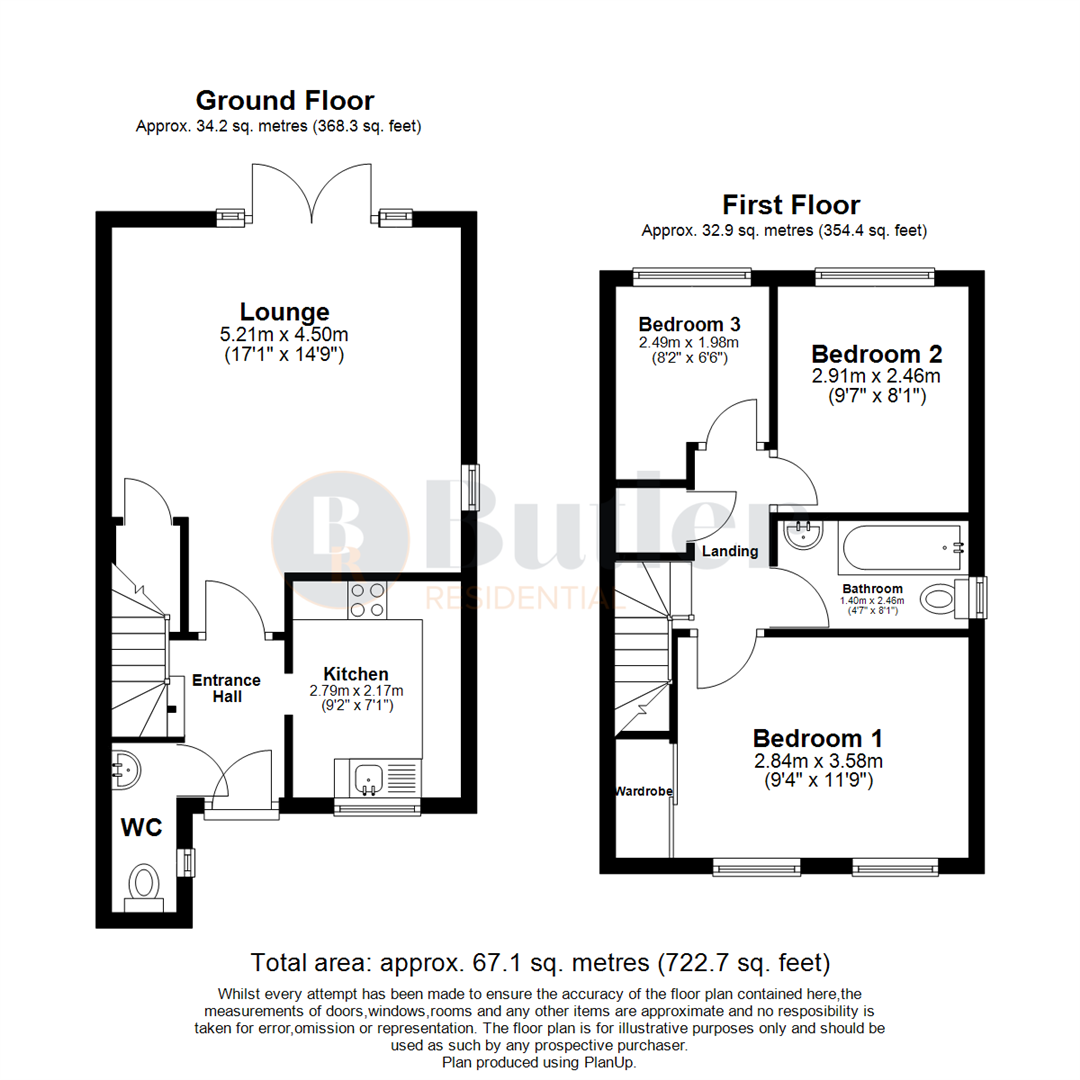 3 bed end of terrace house for sale in Morecambe Close, Stevenage - Property Floorplan