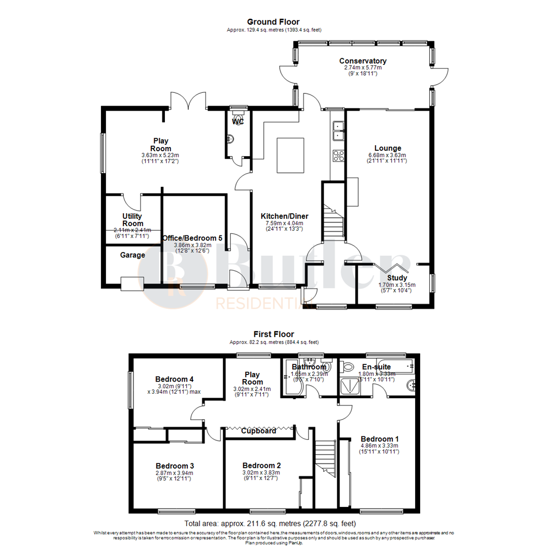 5 bed detached house for sale in Springfield Close, St. Neots - Property Floorplan