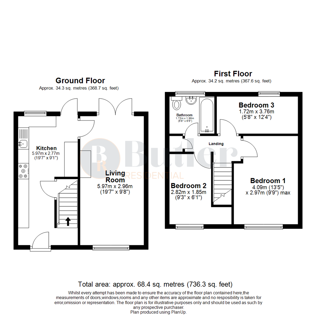 3 bed terraced house for sale in Marymead Drive, Stevenage - Property Floorplan