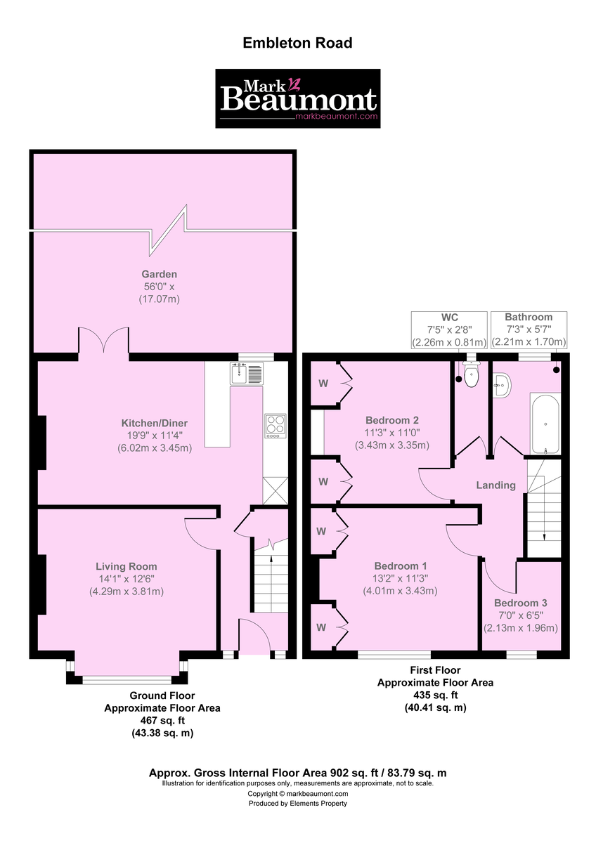 3 bed terraced house to rent in Embleton Road, Ladywell - Property Floorplan
