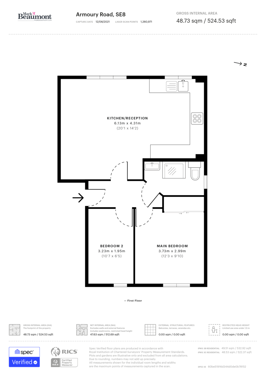 2 bed flat for sale in Armoury Road, London - Property Floorplan