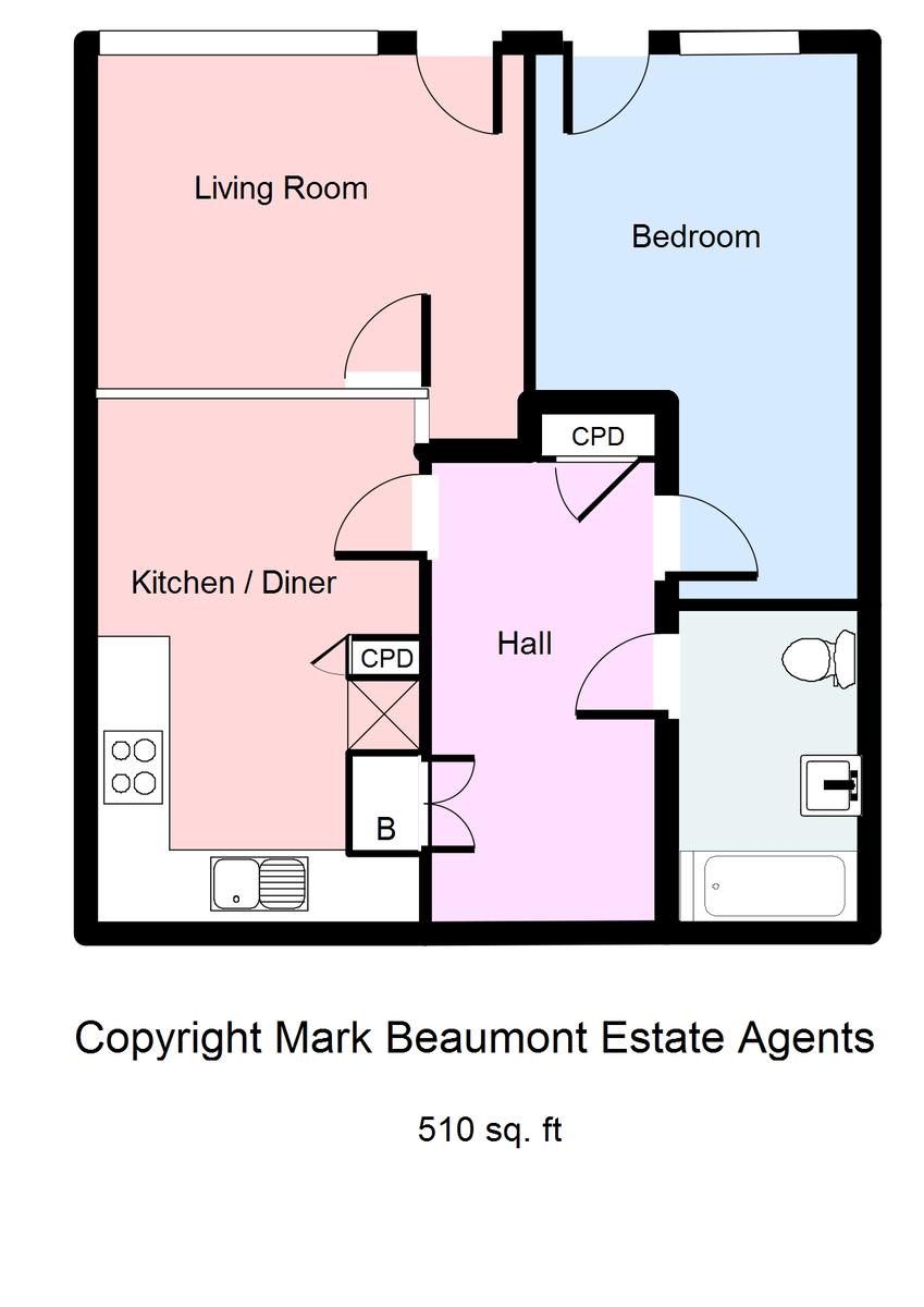 1 bed apartment for sale in Augustine House, London - Property Floorplan
