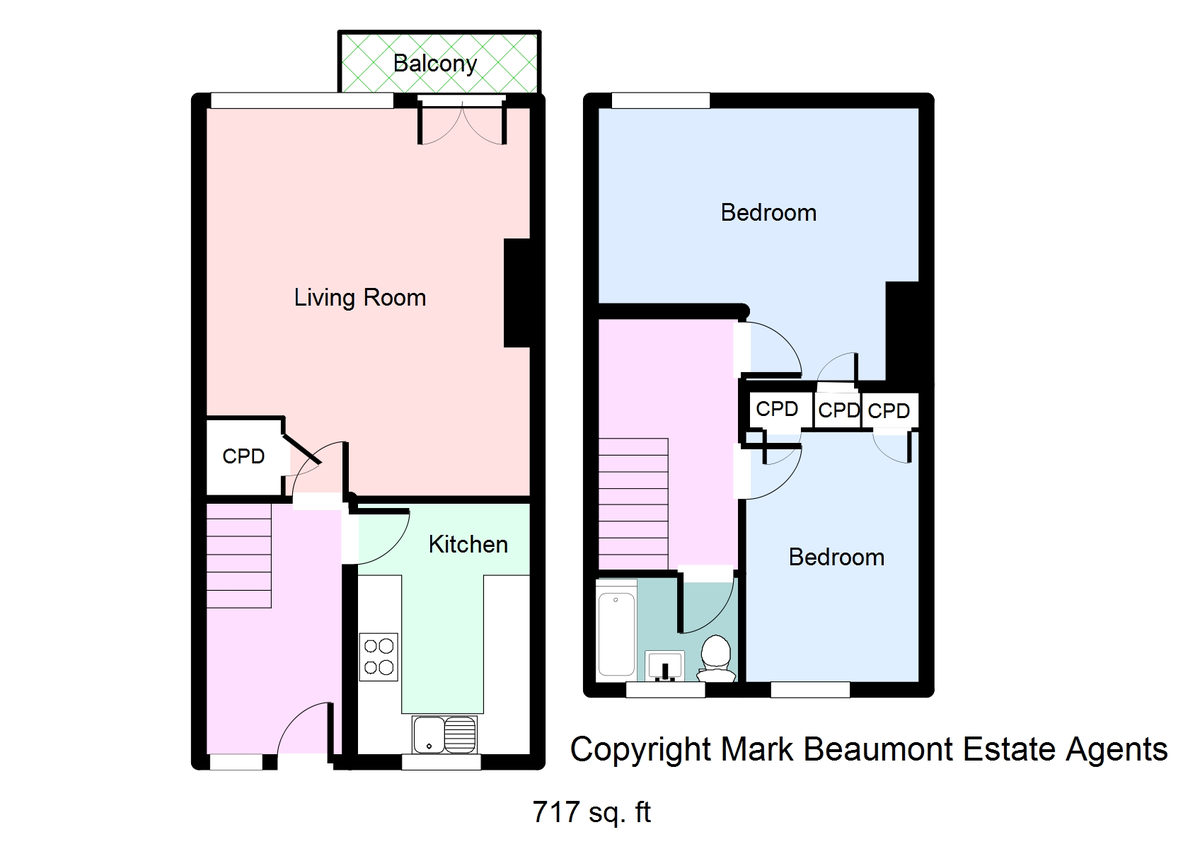 2 bed flat to rent in Wickham Road, London - Property Floorplan