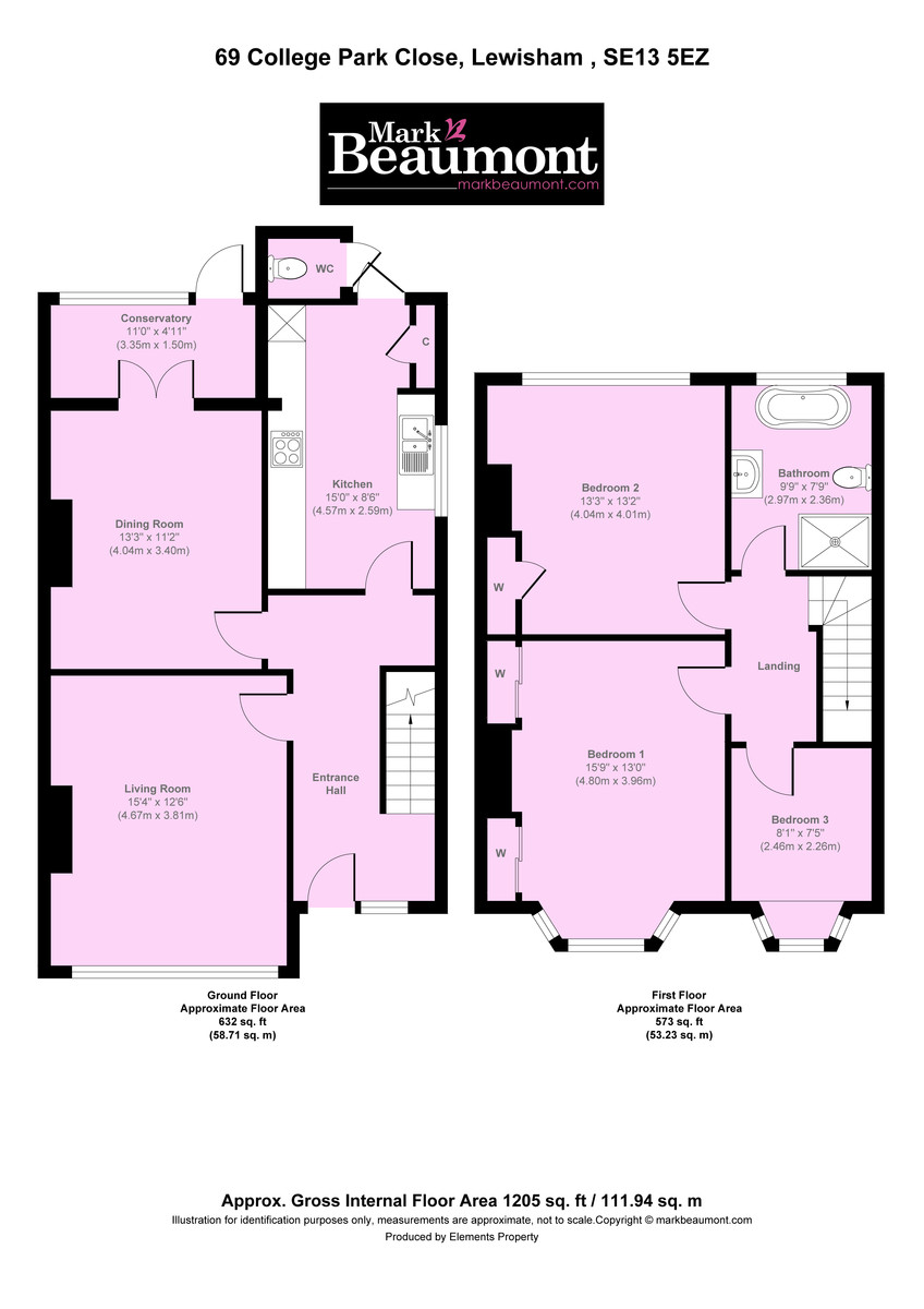 3 bed semi-detached house for sale in College Park Close, London - Property Floorplan