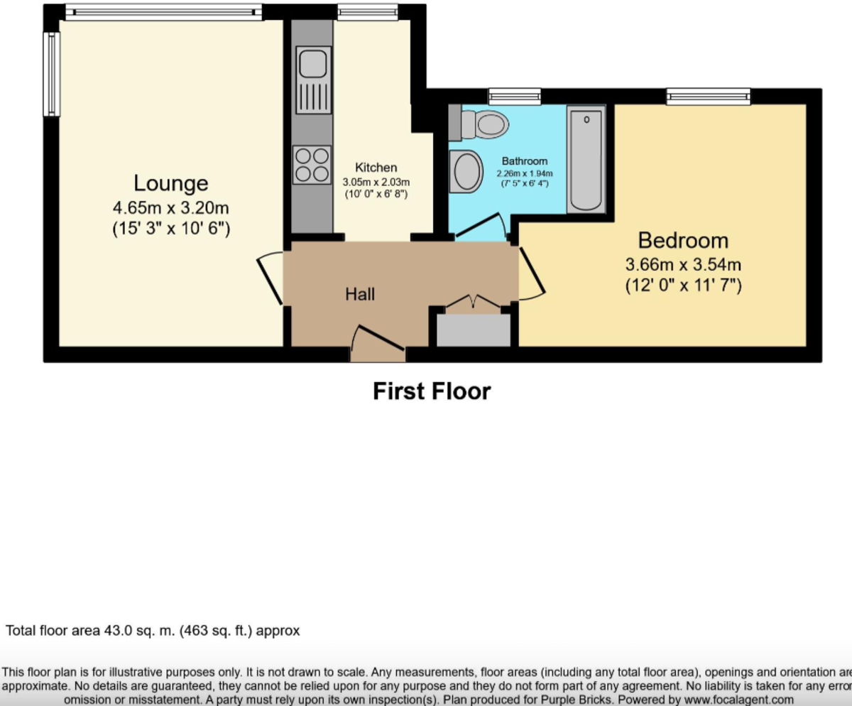 1 bed apartment to rent in Foreshore, London - Property Floorplan