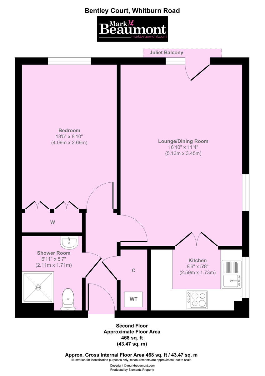 1 bed apartment for sale in Whitburn Road, London - Property Floorplan