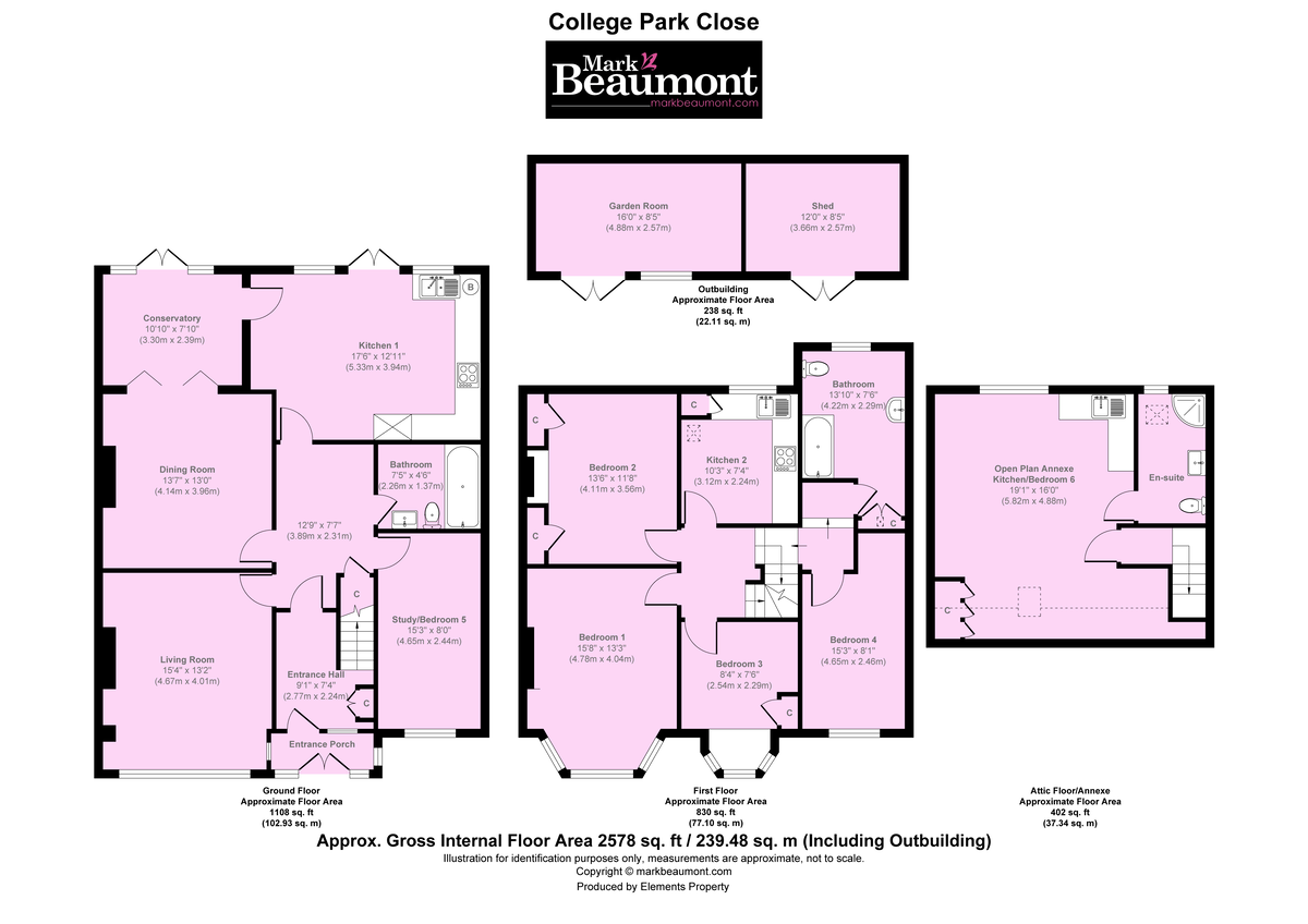 6 bed semi-detached house for sale in College Park Close, London - Property Floorplan