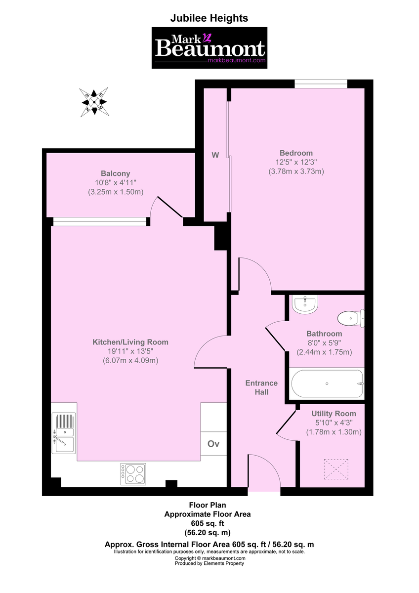 1 bed apartment for sale in Jubilee Heights, London - Property Floorplan