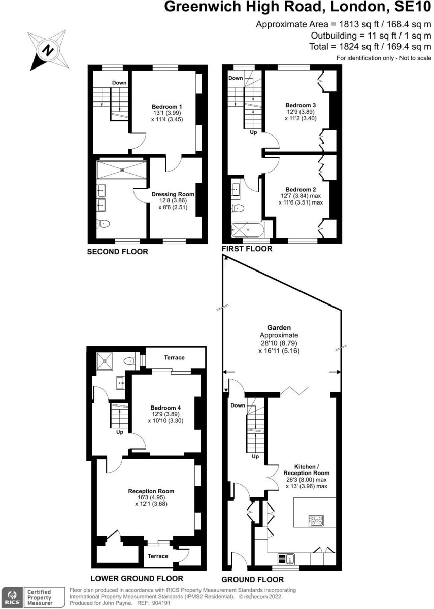 4 bed terraced house for sale in Greenwich High Road, London - Property Floorplan