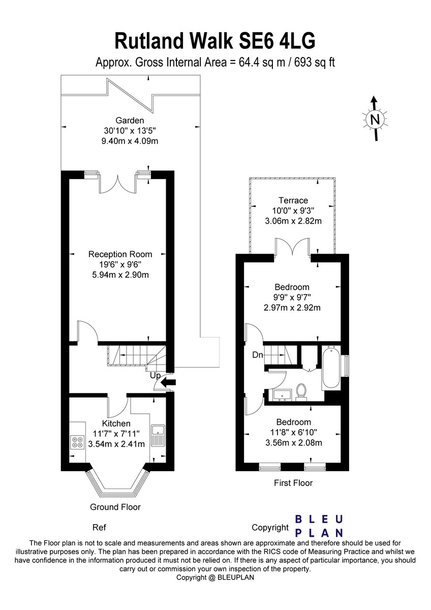 2 bed semi-detached house for sale in Rutland Walk, London - Property Floorplan