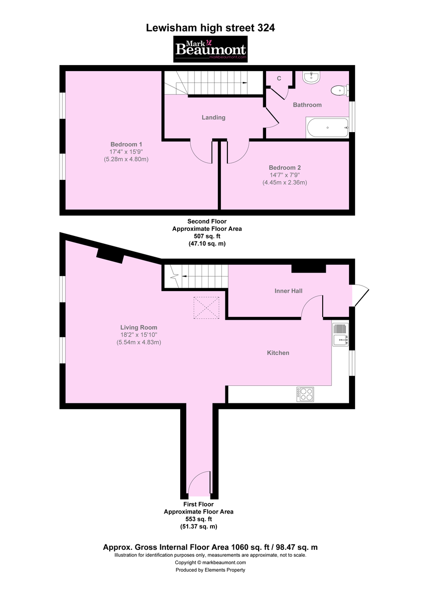 2 bed flat to rent in Lewisham High Street, London - Property Floorplan