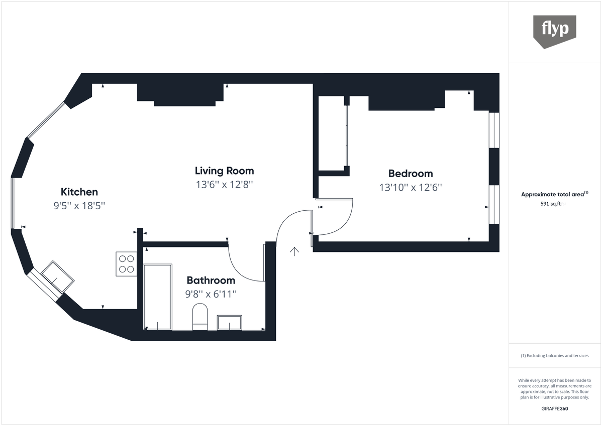 1 bed flat for sale in West Grove, London - Property Floorplan