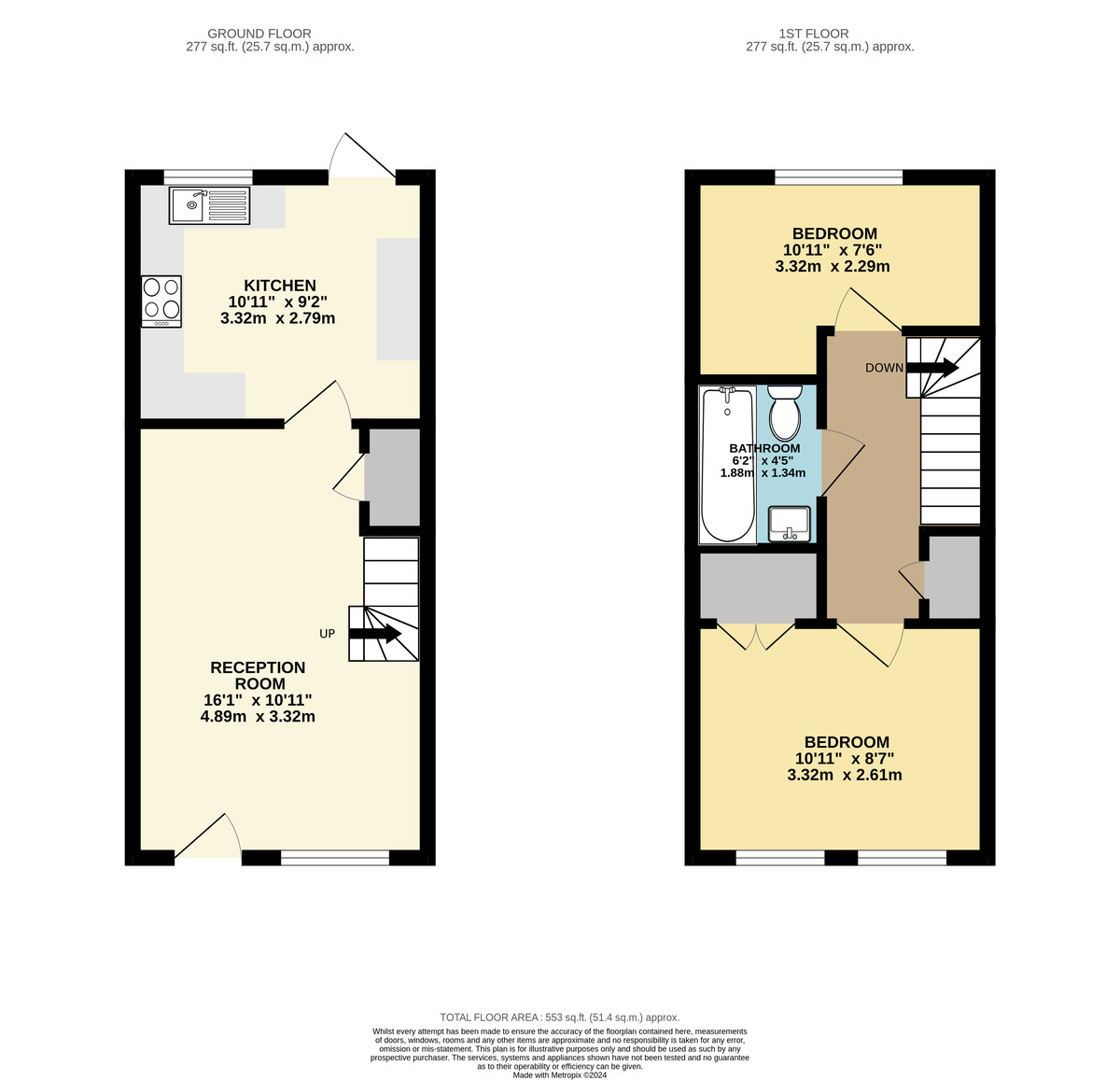 2 bed terraced house for sale in Longbridge Way, London - Property Floorplan