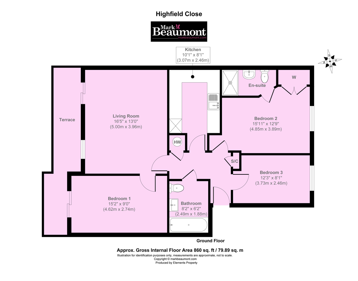 3 bed apartment to rent in Highfield Close, London - Property Floorplan