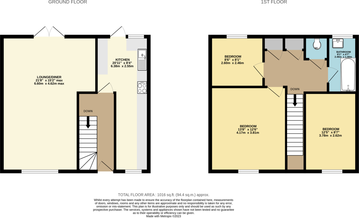 3 bed semi-detached house for sale in Mews End, Westerham - Property Floorplan