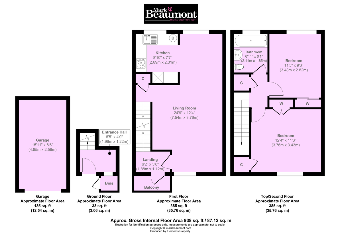 2 bed maisonette for sale in Beacon Road, London - Property Floorplan