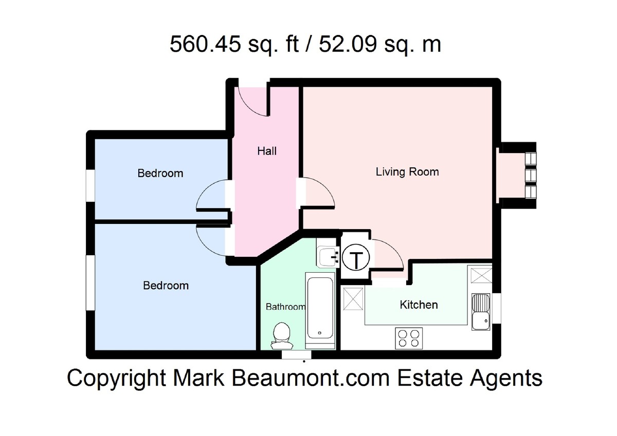 2 bed flat for sale in Armoury Road, Deptford - Property Floorplan