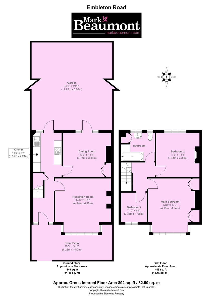 3 bed terraced house to rent in Embleton Road, Ladywell - Property Floorplan