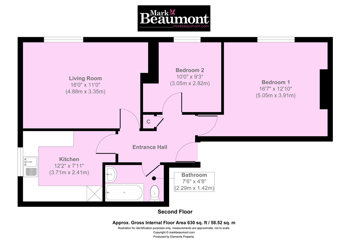 2 bed apartment for sale in Chester House, Brockley - Property Floorplan