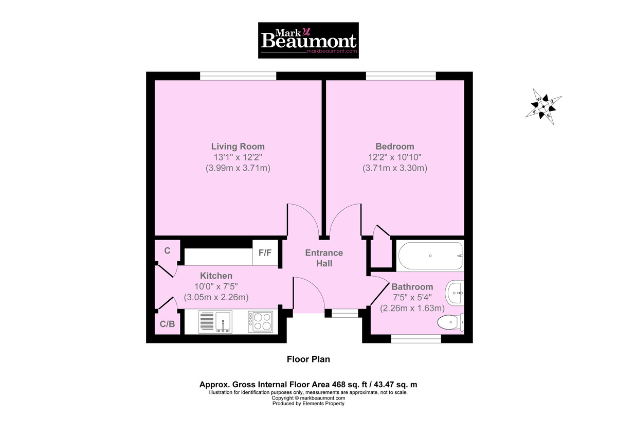 1 bed apartment to rent in Exbury Road, London - Property Floorplan