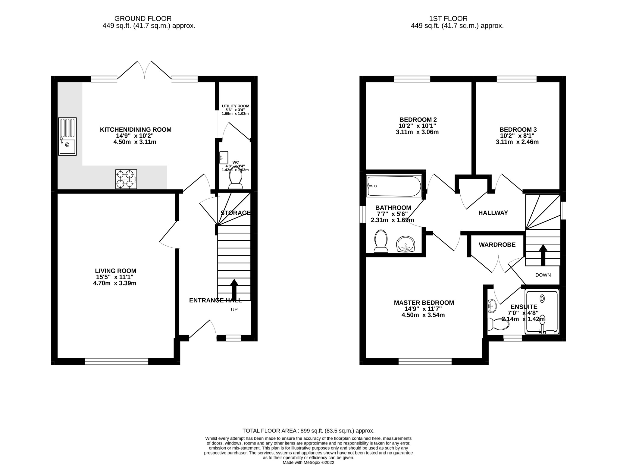 3 bed detached house to rent in Bland Way, Reading - Property floorplan