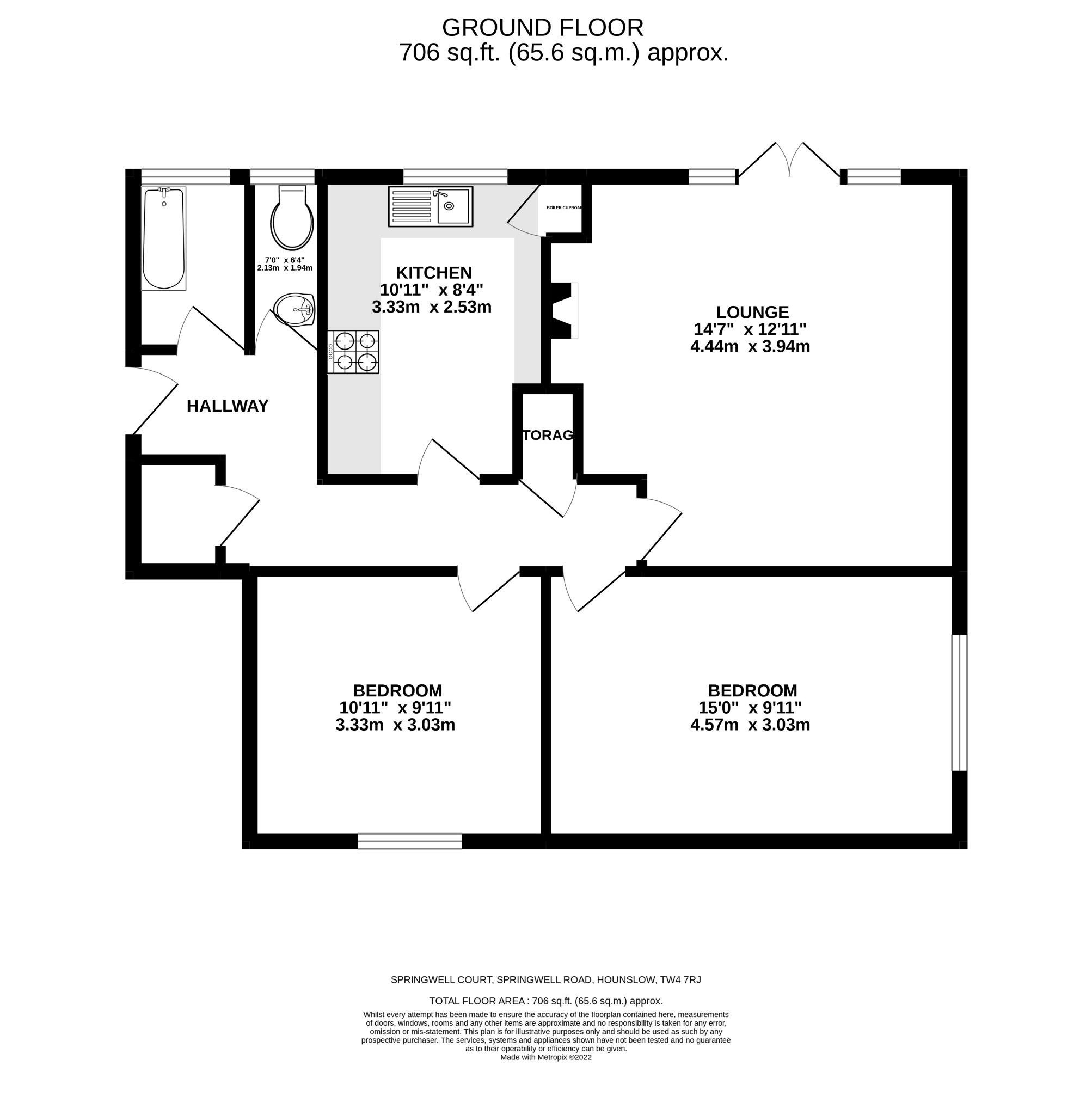 2 bed flat for sale - Property floorplan