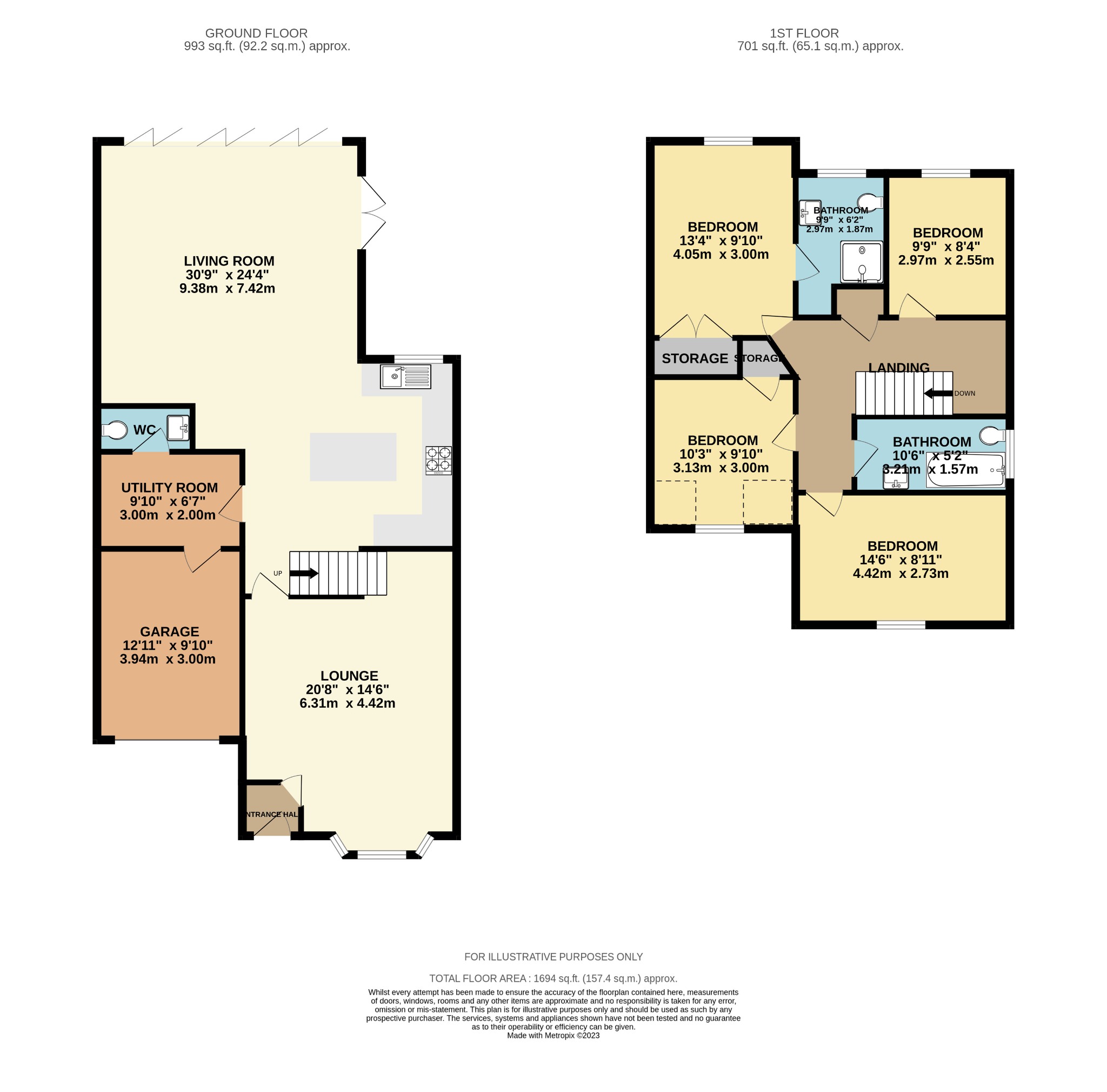4 bed detached house for sale in Oatlands Chase, Reading - Property floorplan