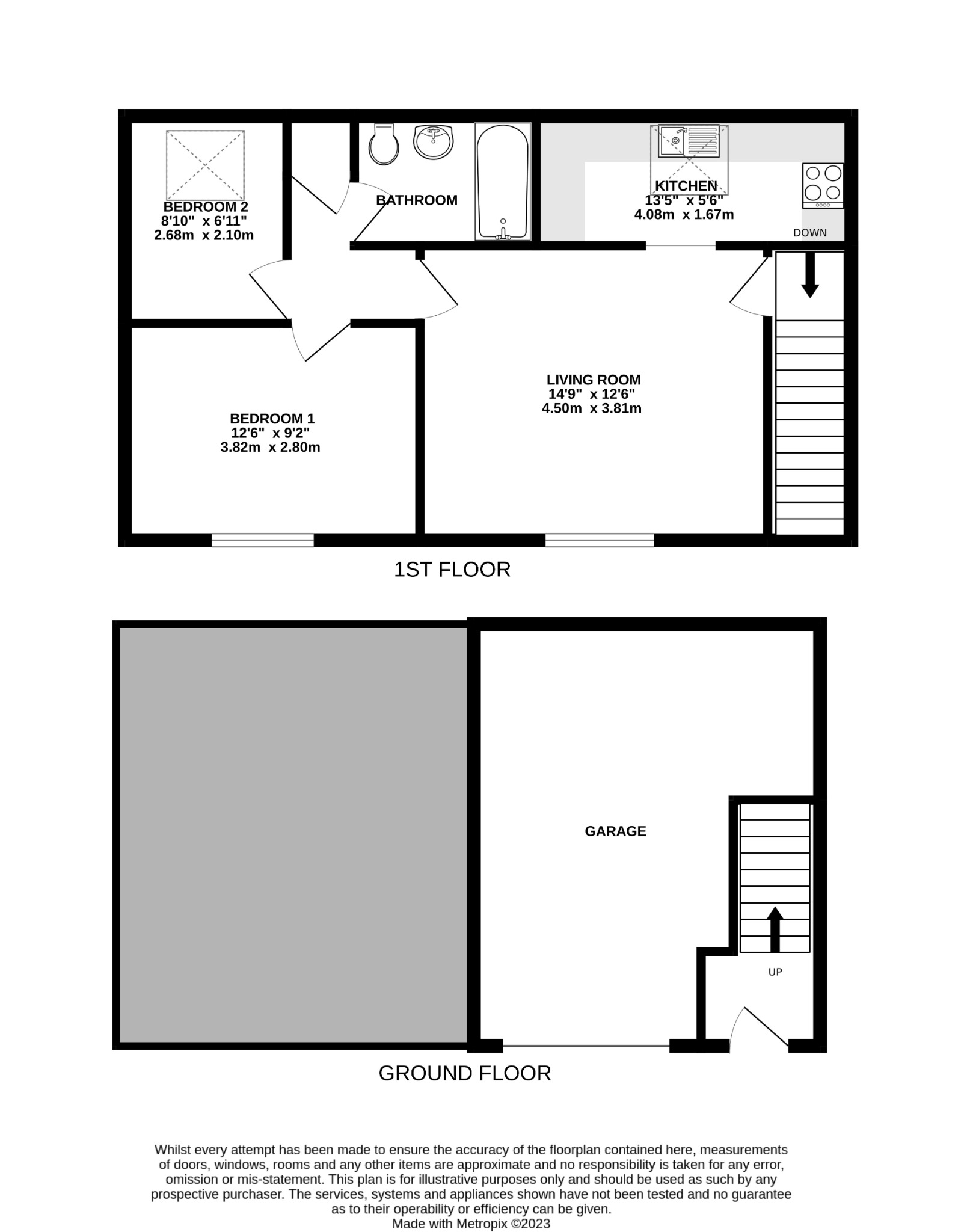 2 bed flat for sale in Peked Mede, Hook - Property floorplan