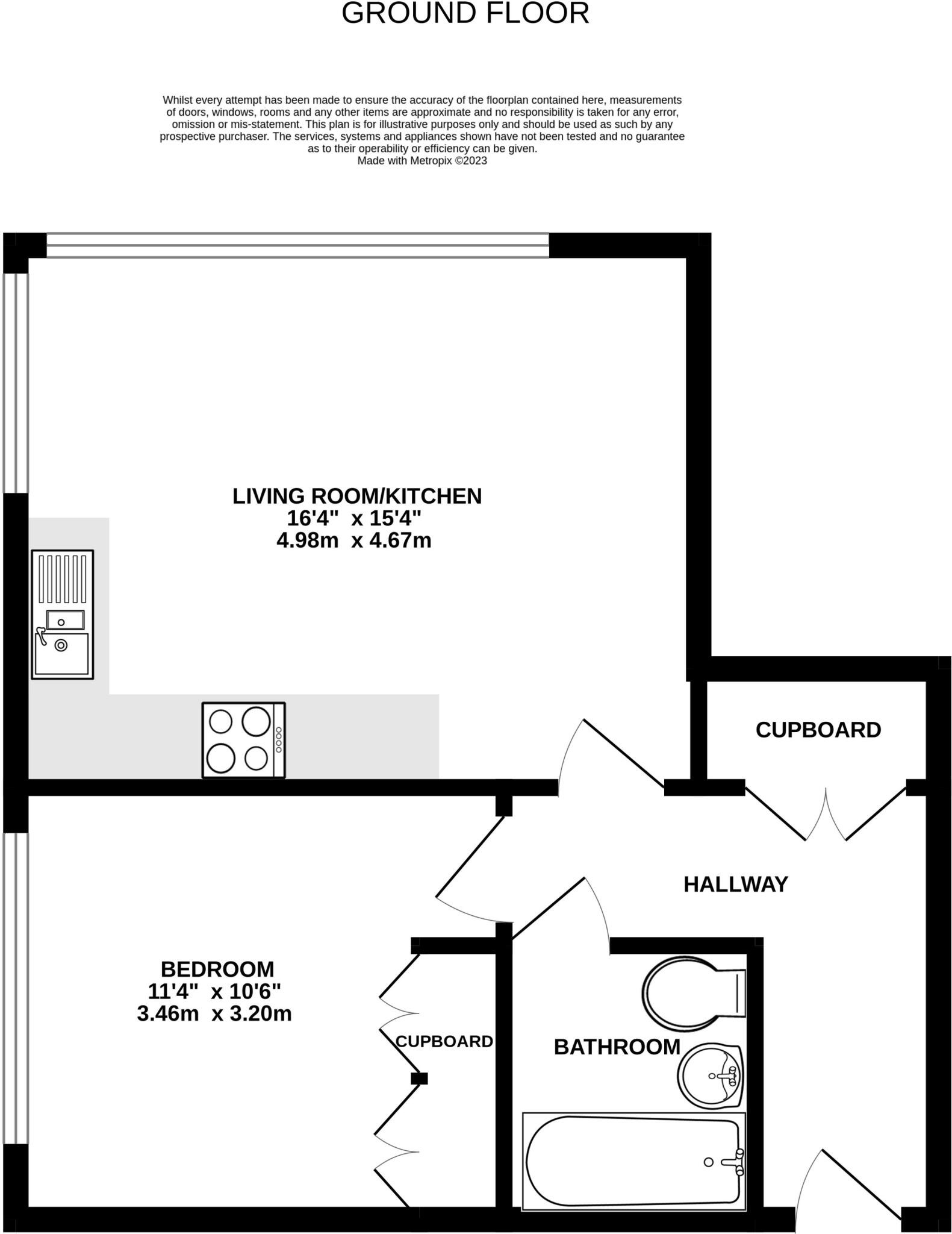 1 bed flat for sale in Ancells House, Fleet - Property floorplan