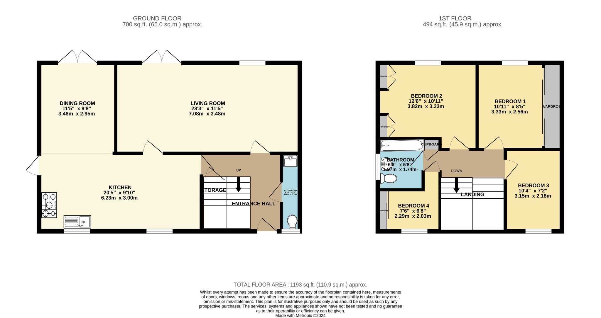 4 bed link detached house for sale in Ilfracombe Way, Reading - Property floorplan