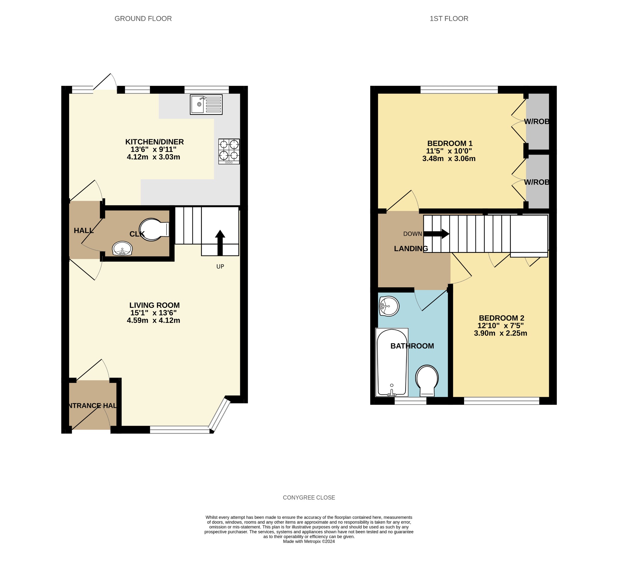 2 bed end of terrace house for sale in Conygree Close, Reading - Property floorplan