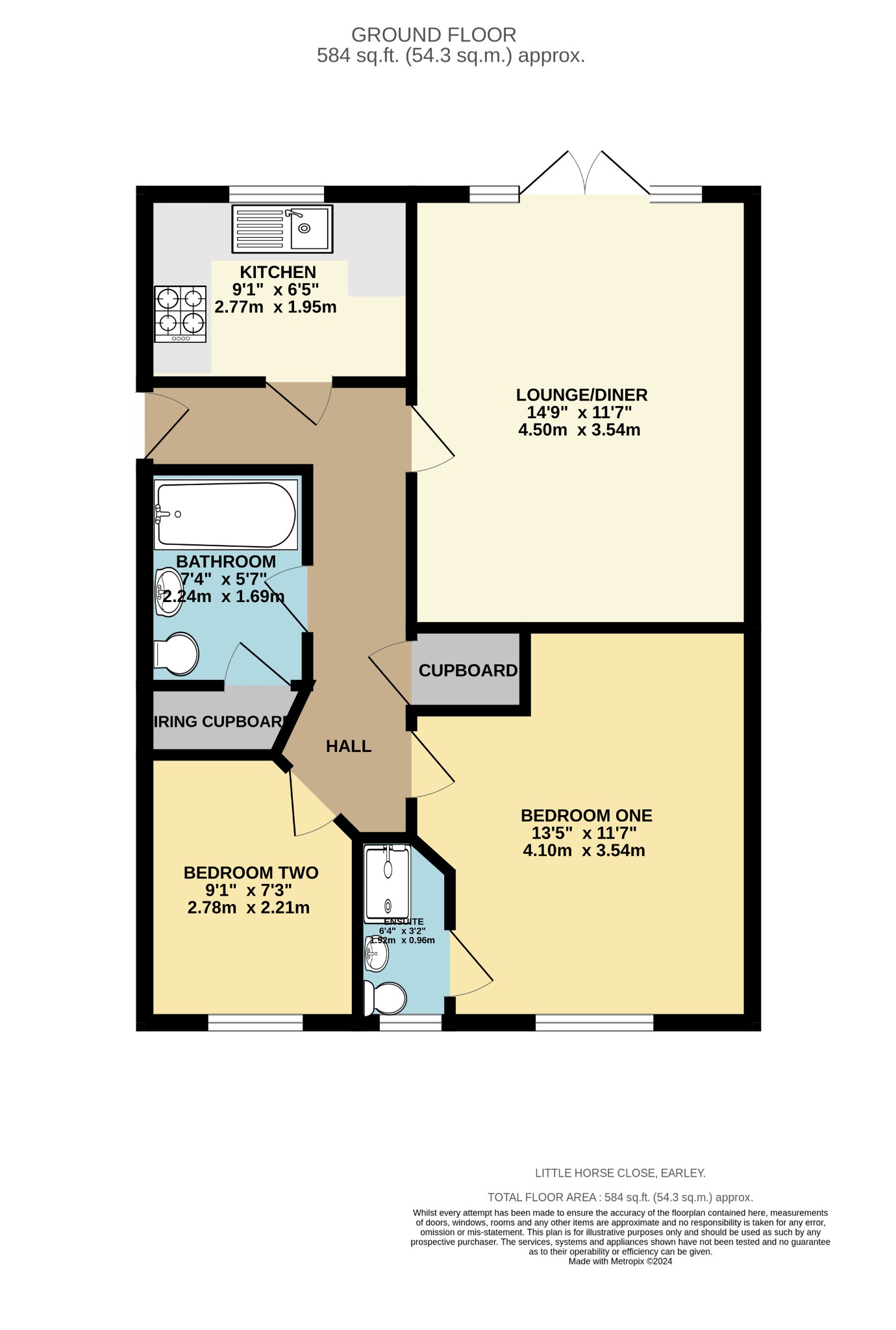 2 bed flat for sale in Little Horse Close, Reading - Property floorplan