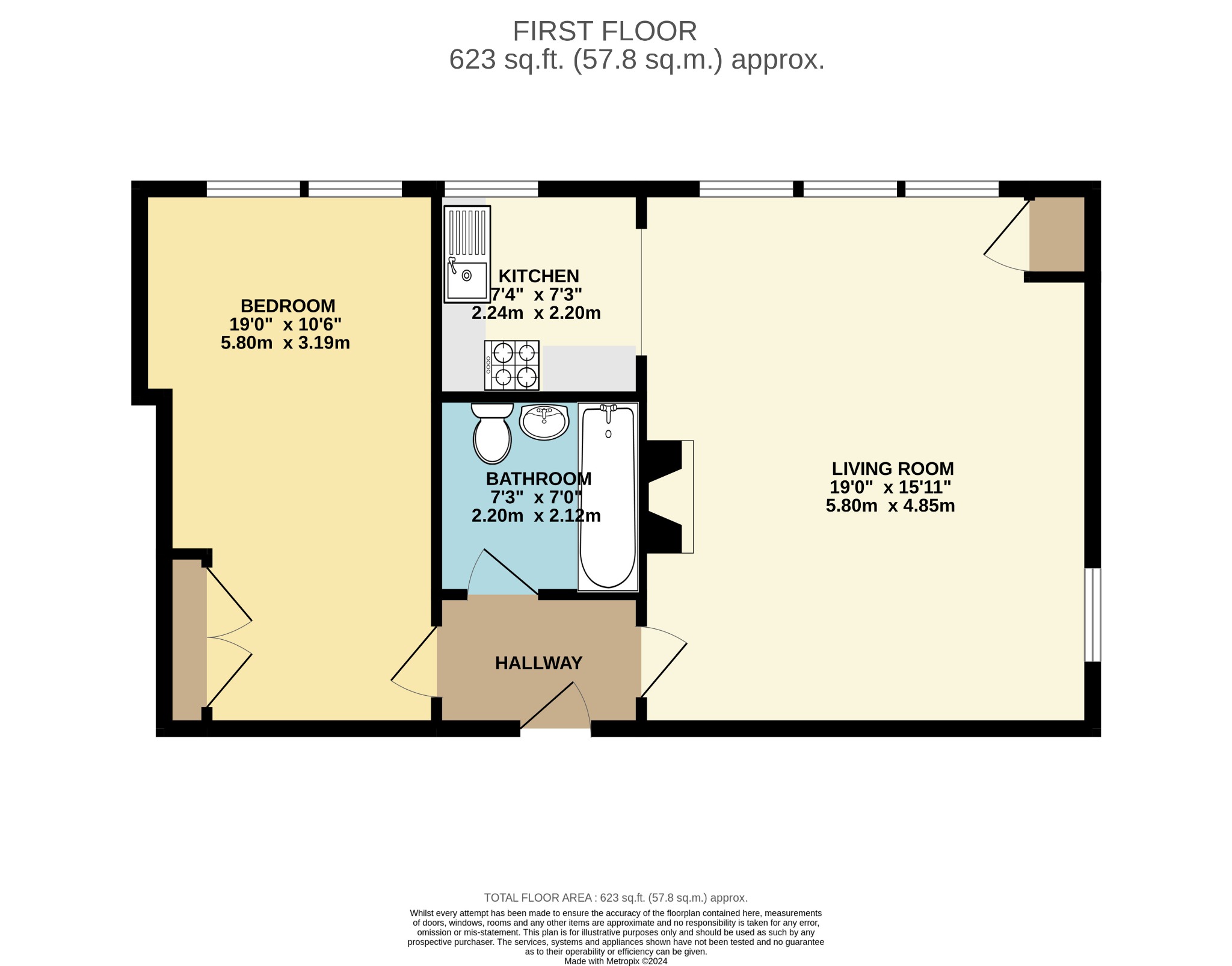 1 bed flat for sale in Church Mews, Reading - Property floorplan