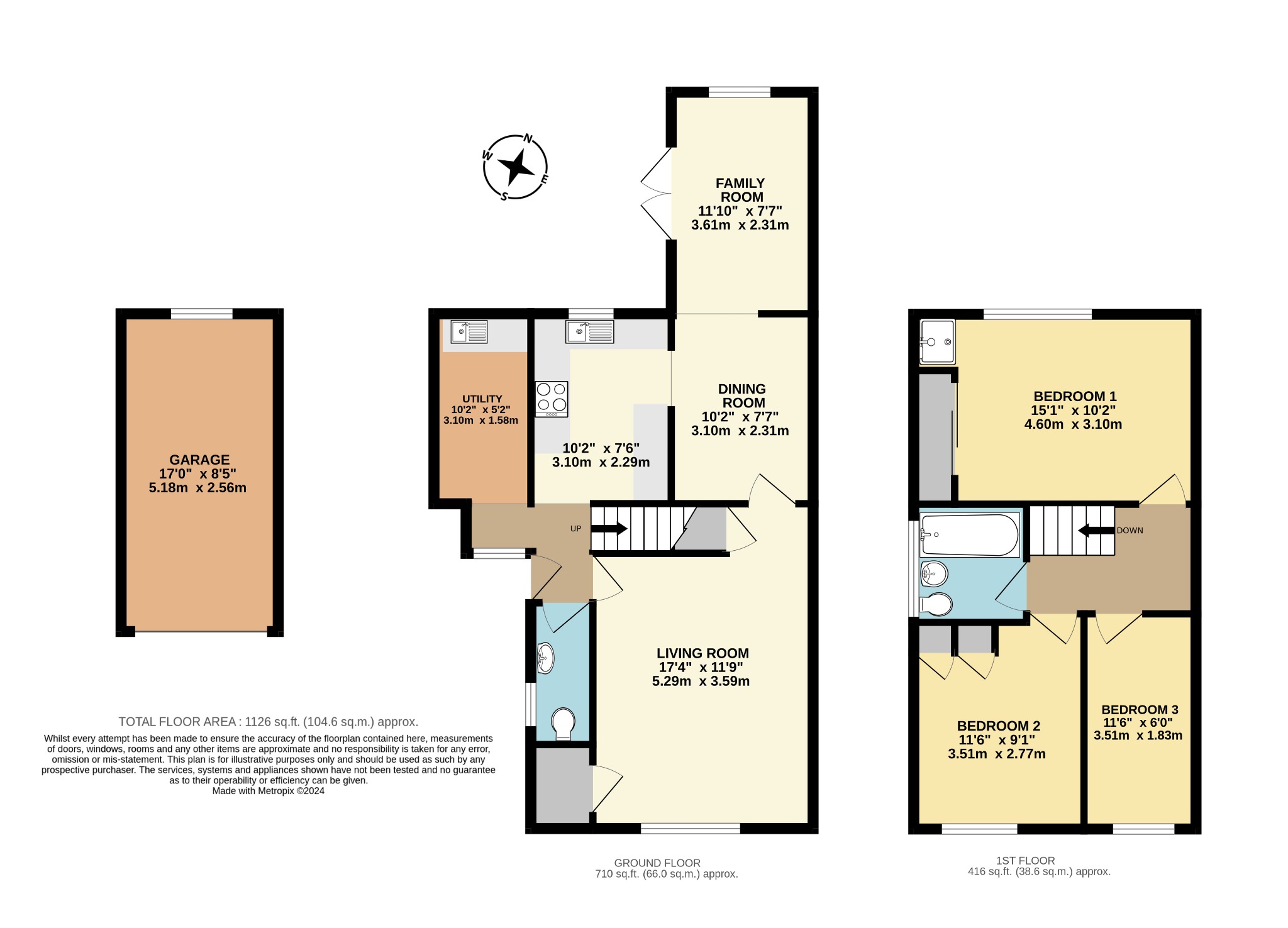 3 bed semi-detached house for sale in Staplehurst, Bracknell - Property floorplan