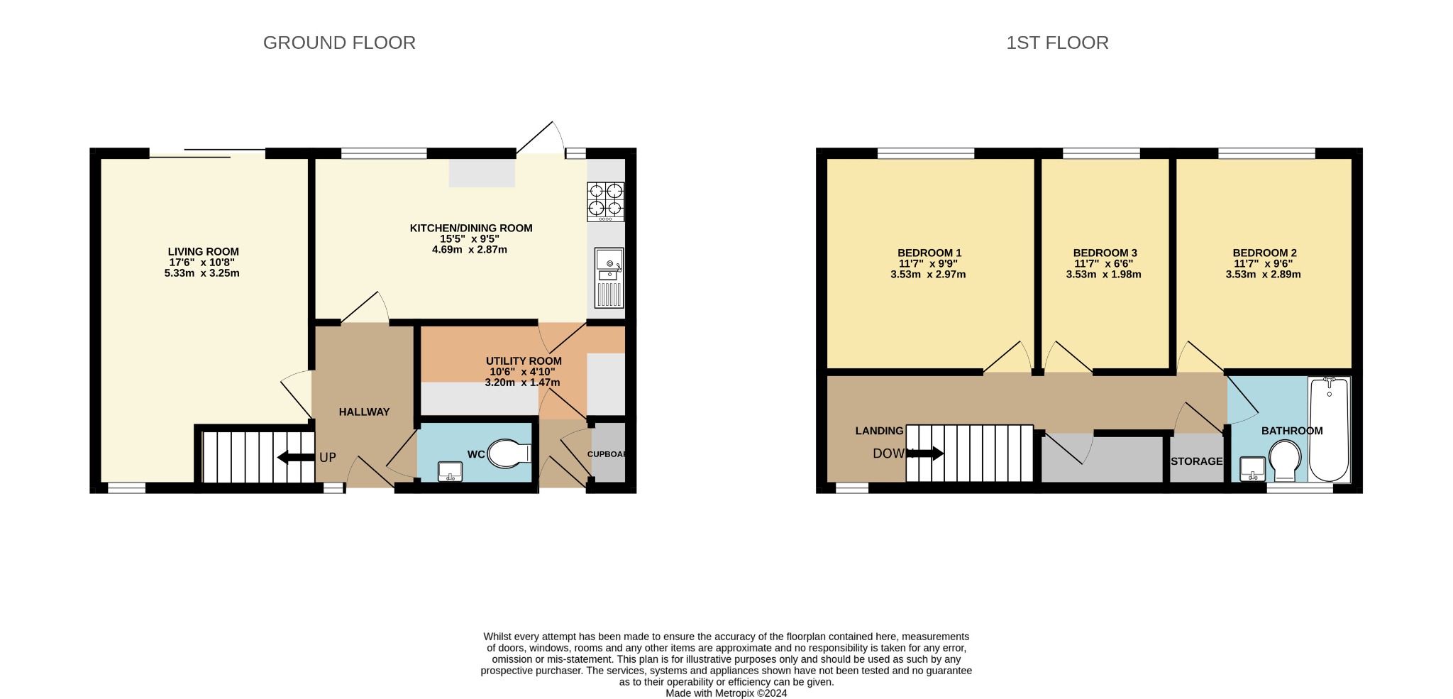 3 bed end of terrace house for sale in Nutley, Bracknell - Property floorplan